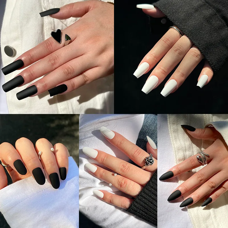 Wearable Nails 24 Pcs/set Solid Colour Frosted Collection Stylish Minimalist Sticky Reusable Fake Nails Nail Art
Wearable Nails 24 Pcs/set Solid Colour Frosted Collection Stylish Minimalist Sticky Reusable Fake Nails Nail Art