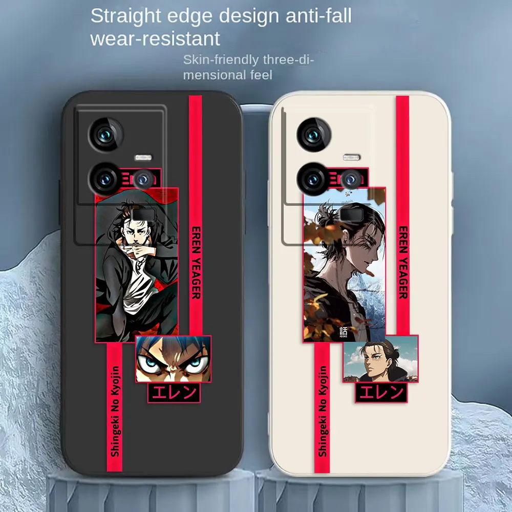 

Eren Jaeger A-Attack O-On T-Titan Phone Case For VIVO IQOO 5 7 8 9 10 11 Pro 5G Z3 Z5 Z6 Z7 NEO3 5 5S 6 7 Colour Liquid Case
