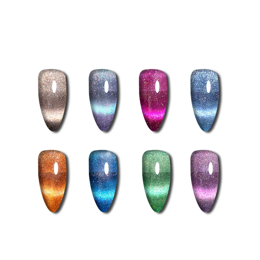 Rainbow Cat Eye Gel Nail Polish 15ml Shining Color Semi Permanent Glitter Magic Effect Laser Nail Lacquer
Rainbow Cat Eye Gel Nail Polish 15ml Shining Color Semi Permanent Glitter Magic Effect Laser Nail Lacquer