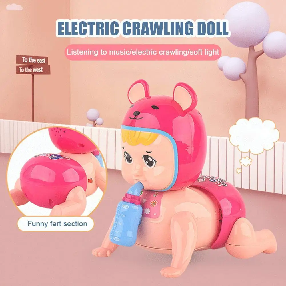 

Electric Music Crawling Baby For 0-1 Year Old Infants 6-18 Months Children Bottle Crawling Interactive Toy For Ba Y1s0