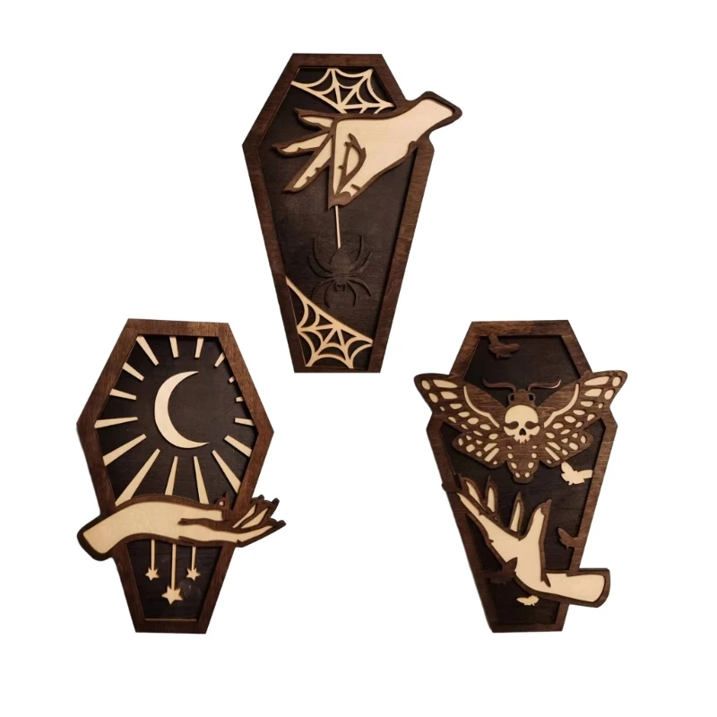 Gothic Coffin Shaped Door Decorations Spooky Halloween Decor with Witch Hands Spider Web, Moon, Moth for Haunted House
Gothic Coffin Shaped Door Decorations Spooky Halloween Decor with Witch Hands Spider Web, Moon, Moth for Haunted House