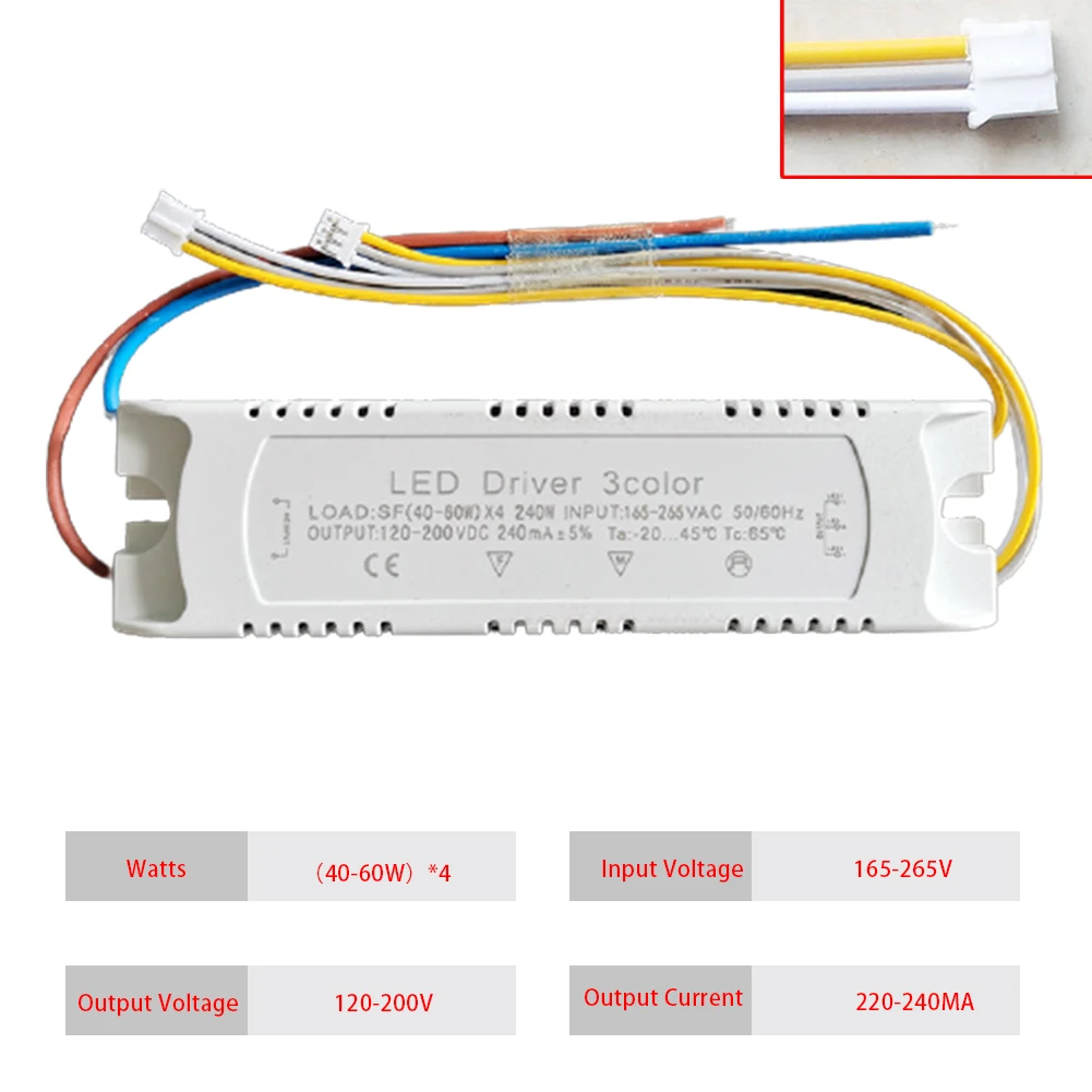 

LED Driver 3 Color Adapter For LED Lighting Non-Isolating Transformer 20-40W/30-50W/40-60W Driver Adapter Lighting