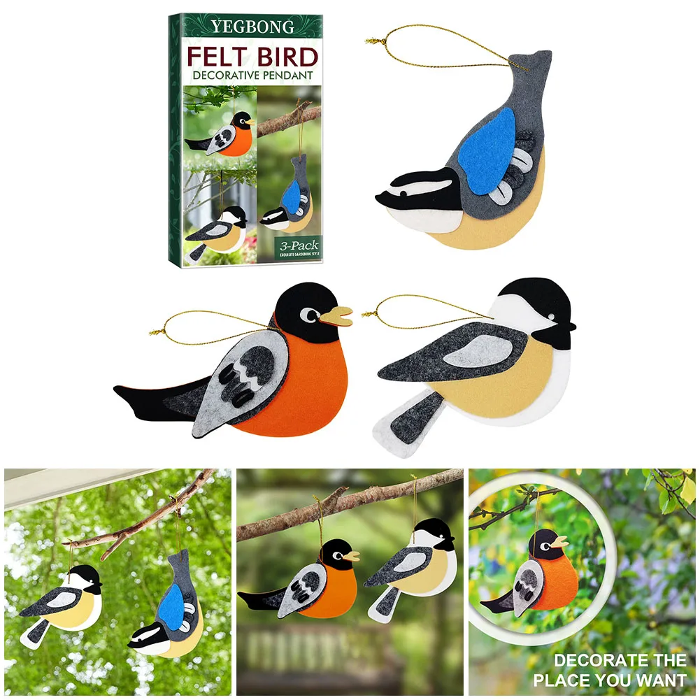 3pcs Garden Hanging Ornaments Felt Bird Wall Art Decor For Garden Bedroom Yard Indoor Outdoor Decorations
3pcs Garden Hanging Ornaments Felt Bird Wall Art Decor For Garden Bedroom Yard Indoor Outdoor Decorations