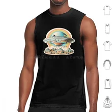 Ufo Space Ship-Pastel Tank Tops Vest Sleeveless Extraterrestrial Technology Abduction Unidentified Flying Object Theory Top