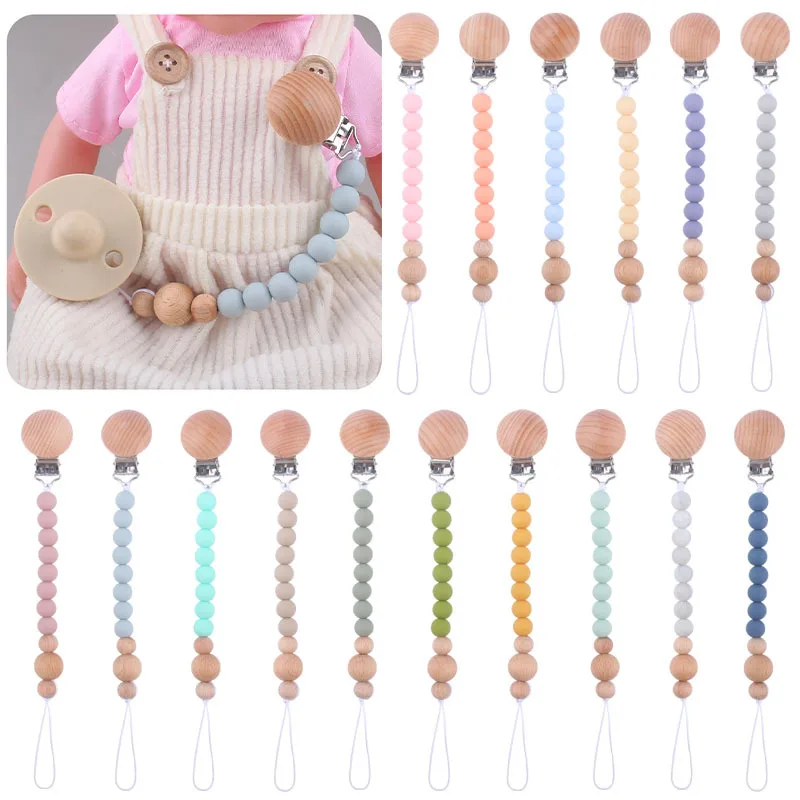 Wooden Pacifier Clips Chain Newborn Baby Accessories Pacifier Holder Silicone Beads Nipple Accessories Newborn Teething Toys
Wooden Pacifier Clips Chain Newborn Baby Accessories Pacifier Holder Silicone Beads Nipple Accessories Newborn Teething Toys