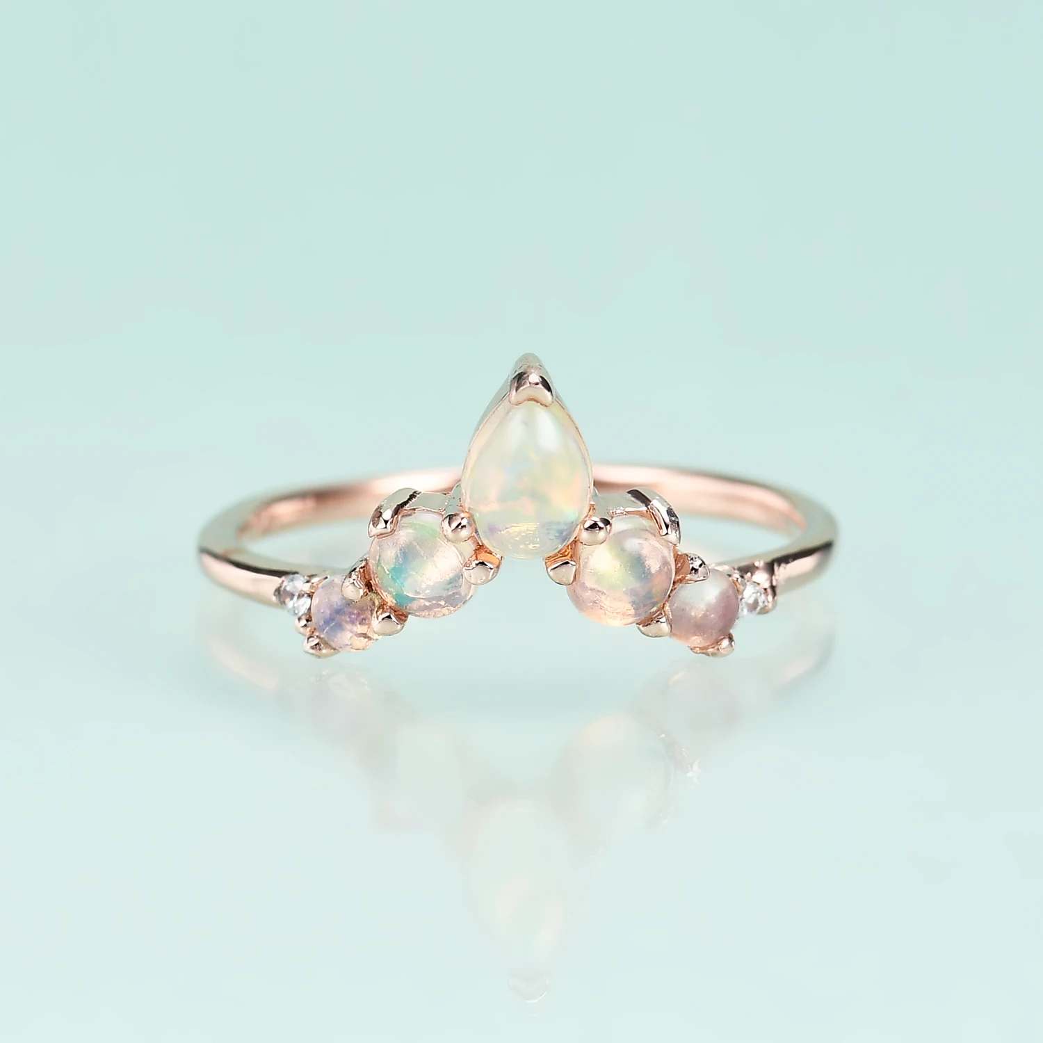 

Красота драгоценного камня 14K розовое золото Эфиопия опал кольца стандартное серебро помолвка обручальное кольцо для женщин романтический подарок
