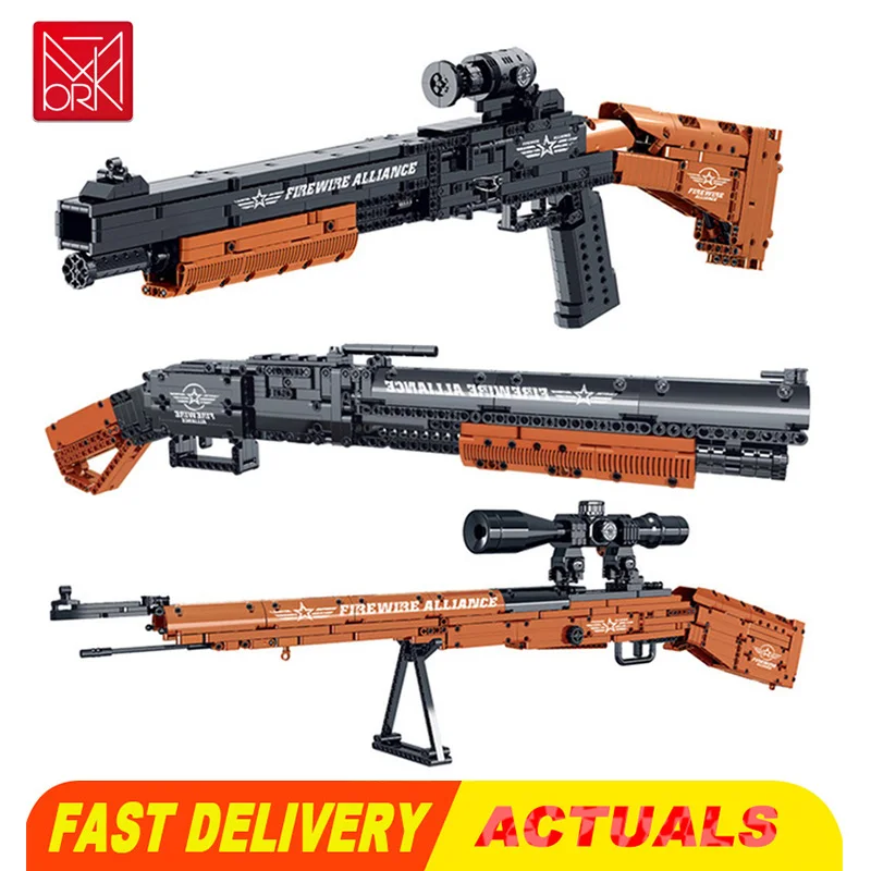 MORK 555pcs-1594pcs Assault Rifle M4 Machine Gun 98K Sniper Rifle Building Blocks Model Firearms Series Toys for Boy Gift 051002
MORK 555pcs-1594pcs Assault Rifle M4 Machine Gun 98K Sniper Rifle Building Blocks Model Firearms Series Toys for Boy Gift 051002