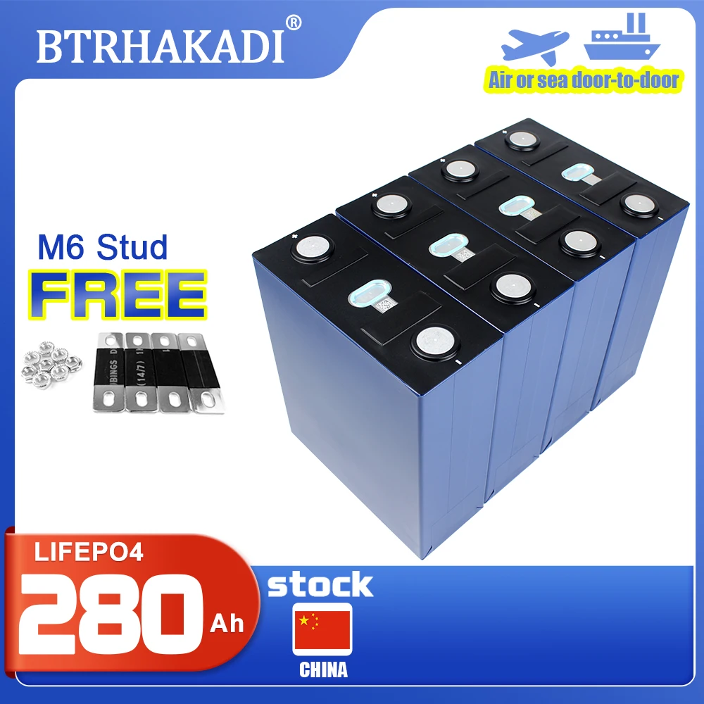 HAKADI Lifepo4 3.2V 280Ah Rehchargeable Batteries 4-16PCS Original Brande New Lithium Cell For DIY 12V 24V 48V Solar Energy RV
HAKADI Lifepo4 3.2V 280Ah Rehchargeable Batteries 4-16PCS Original Brande New Lithium Cell For DIY 12V 24V 48V Solar Energy RV
