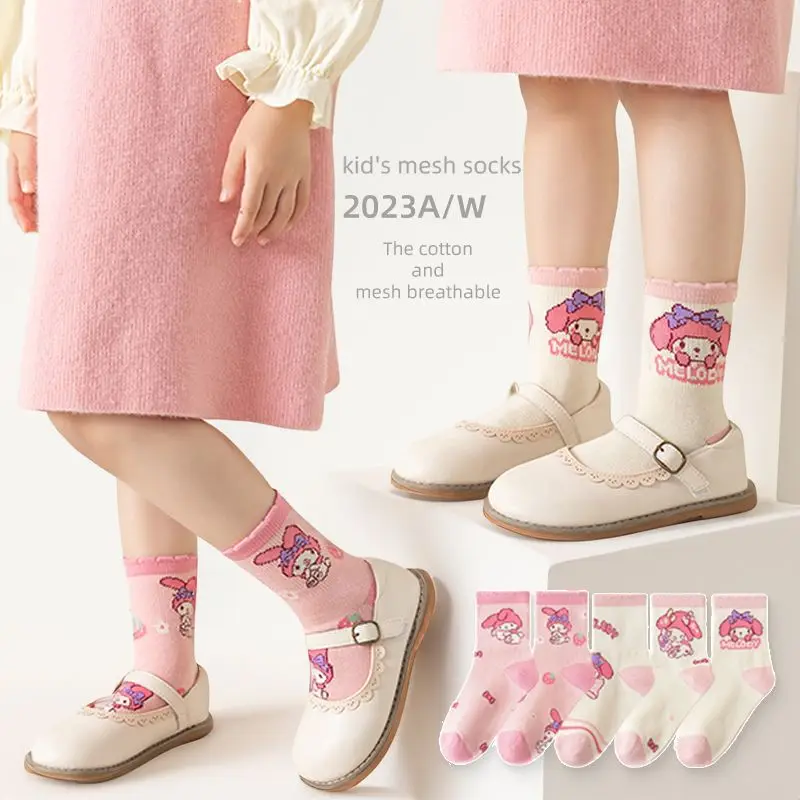5Pcs Sanrios Kuromi My Melody Child Girl Autumn Winter Pure Cotton Medium Tube Student Cartoon High Elastic Skin-Friendly Socks
5Pcs Sanrios Kuromi My Melody Child Girl Autumn Winter Pure Cotton Medium Tube Student Cartoon High Elastic Skin-Friendly Socks
