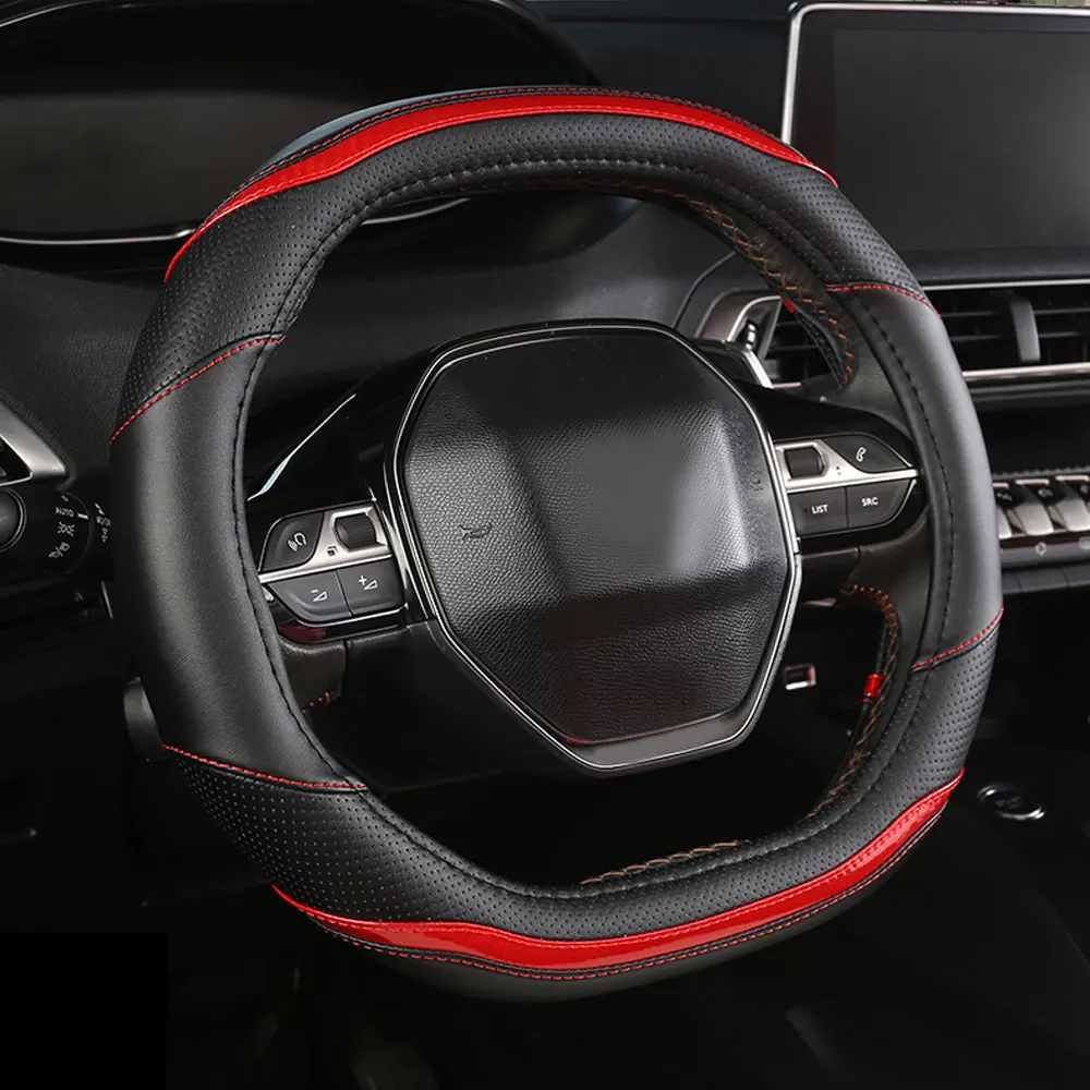 Car Steering Wheel Cover PU Leather Auto Interior Accessories D shape Breathable Stearing Wheel Cover for Peugeot 4008 5008
Car Steering Wheel Cover PU Leather Auto Interior Accessories D shape Breathable Stearing Wheel Cover for Peugeot 4008 5008
