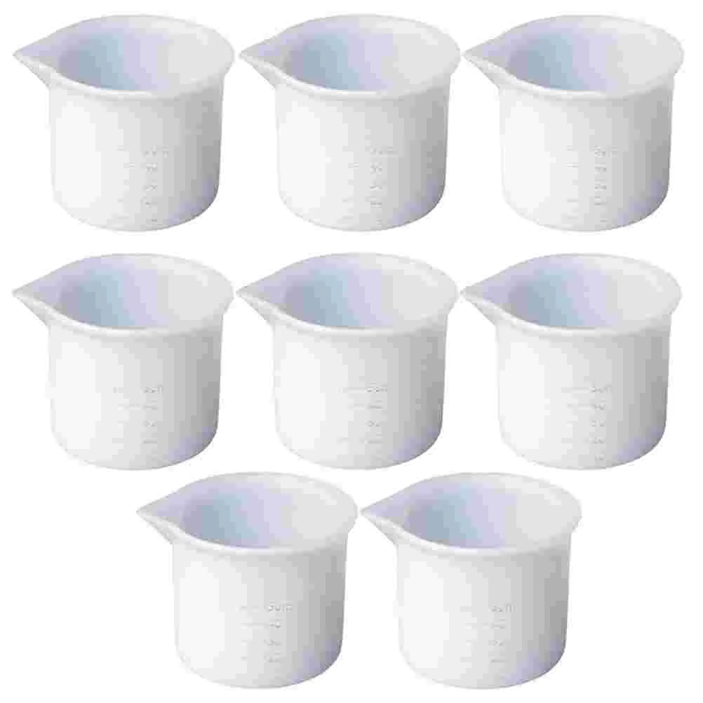 

8 Pcs Accessories Measuring Cups Epoxy Resin Crafts Making Tools Plastic Bowls Mixing Tuile Molds Silicone Kit