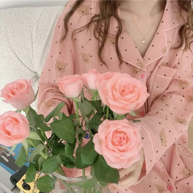QWEEK Cotton Sleepwear Kawaii Women's Pajamas Bear Print Nightwear Female Set Woman 2 Piece Pijama Polka Dot Pyjamas Long Sleeve
QWEEK Cotton Sleepwear Kawaii Women's Pajamas Bear Print Nightwear Female Set Woman 2 Piece Pijama Polka Dot Pyjamas Long Sleeve