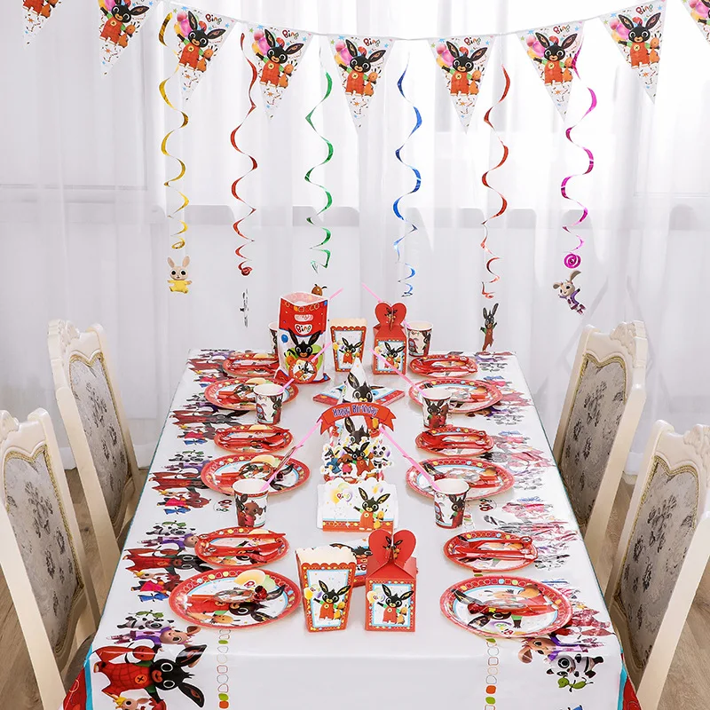 Bing Rabbit Party Tableware Disposable Birthday Party Decoration Supplies Paper Plate Paper Cup Tablecloth Cake Topper
Bing Rabbit Party Tableware Disposable Birthday Party Decoration Supplies Paper Plate Paper Cup Tablecloth Cake Topper