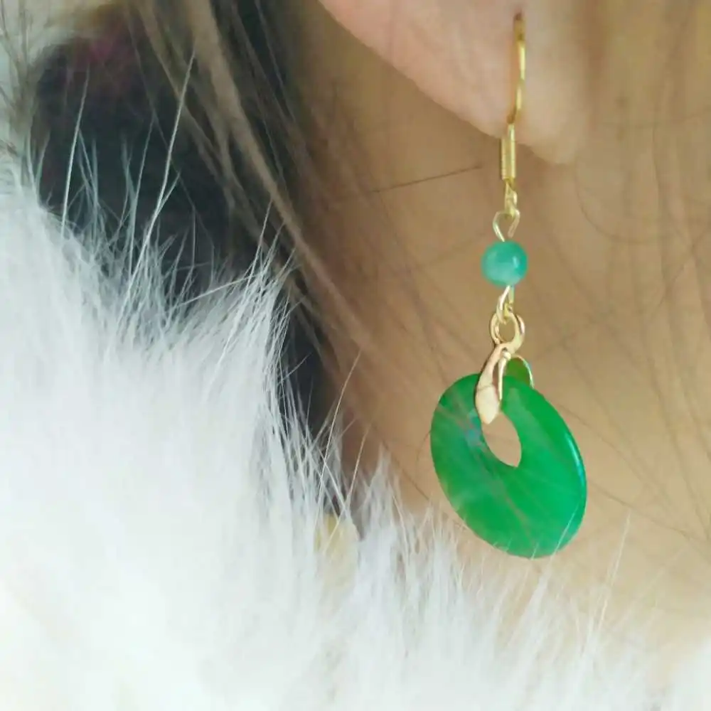 Natural Jadeite jade Peace buckle Earrings Eardrop Hook Ear stud Halloween New Year Aquaculture Wedding Fashion Gift Jewelry
Natural Jadeite jade Peace buckle Earrings Eardrop Hook Ear stud Halloween New Year Aquaculture Wedding Fashion Gift Jewelry