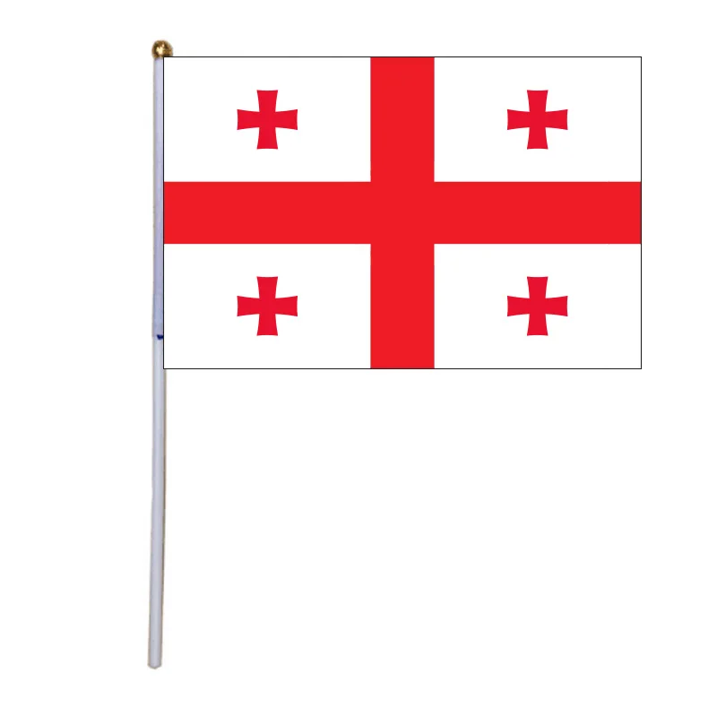 14*21cm 10pcs Georgia National Polyester Flying Flags GE Georgian Small Size Hand Banner Custom With Plastic Stick
14*21cm 10pcs Georgia National Polyester Flying Flags GE Georgian Small Size Hand Banner Custom With Plastic Stick
