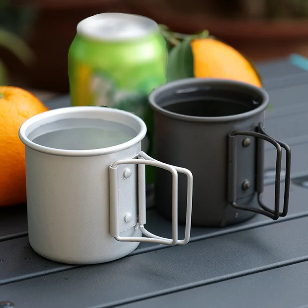Outdoor Camping Mug With Folding Handles Lid Convenient Portable Aluminum Alloy Durable Water Mug Outdoor Picnic Accessory
Outdoor Camping Mug With Folding Handles Lid Convenient Portable Aluminum Alloy Durable Water Mug Outdoor Picnic Accessory