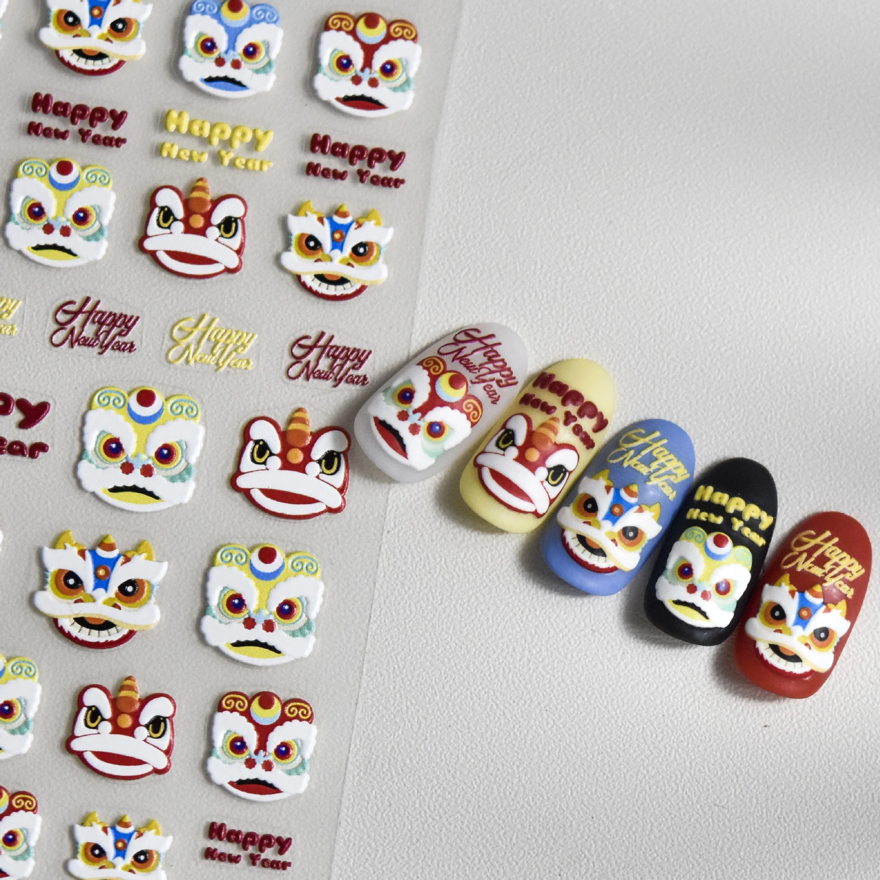 Awakening Lion Chinese Traditional Design 5D Soft Embossed Reliefs Self Adhesive Nail Art Stickers New Year Cute Manicure Decals
Awakening Lion Chinese Traditional Design 5D Soft Embossed Reliefs Self Adhesive Nail Art Stickers New Year Cute Manicure Decals