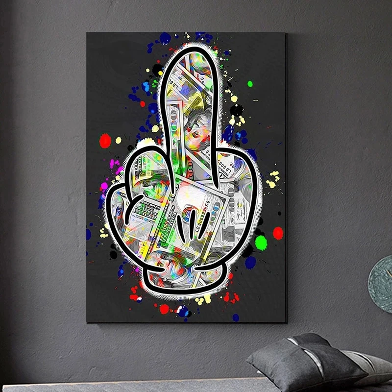 Graffiti Art Fluorescence Middle Finger Posters And Prints Wall Art Canvas Painting Abstract Pictures For Living Room Home Decor
Graffiti Art Fluorescence Middle Finger Posters And Prints Wall Art Canvas Painting Abstract Pictures For Living Room Home Decor
