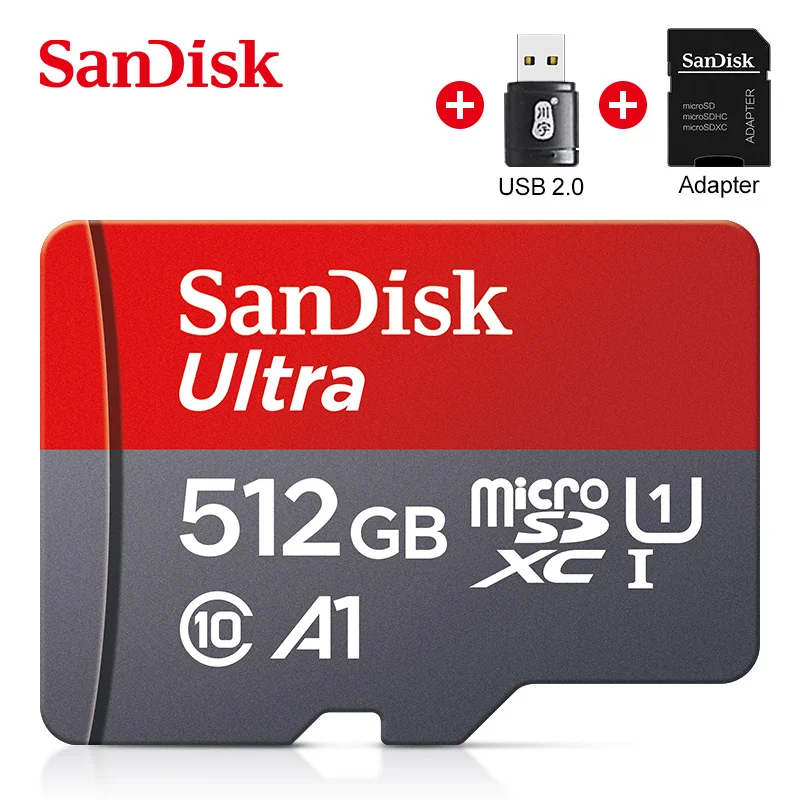 

SanDisk Ultra microSD UHS-I Card 32GB 64GB 98MB/s TF / Micro SD Card 128GB 256GB 512GB A1 micro sd + card reader SD adapter