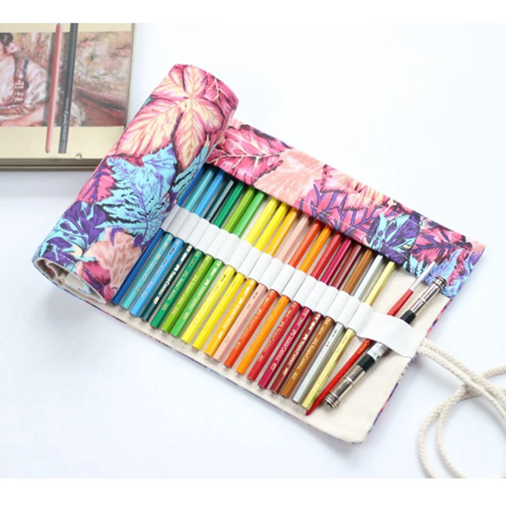 

72 Slots Canvas Pouches Coloured Pencils Paint Artist Holder Storage Bag Tool Student Large Capacity Case School