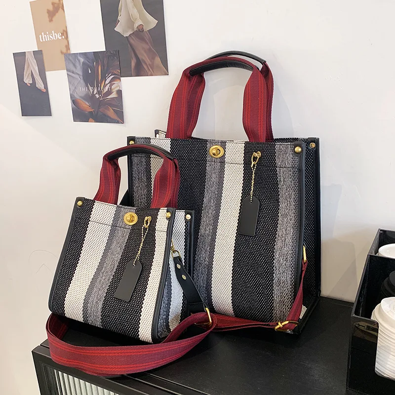 Large Canvas Work Tote Bags for Women Vintage Striped Ladies Handbags Student Shoulder Crossbody Bags Female Big Shopper 2022
Large Canvas Work Tote Bags for Women Vintage Striped Ladies Handbags Student Shoulder Crossbody Bags Female Big Shopper 2022
