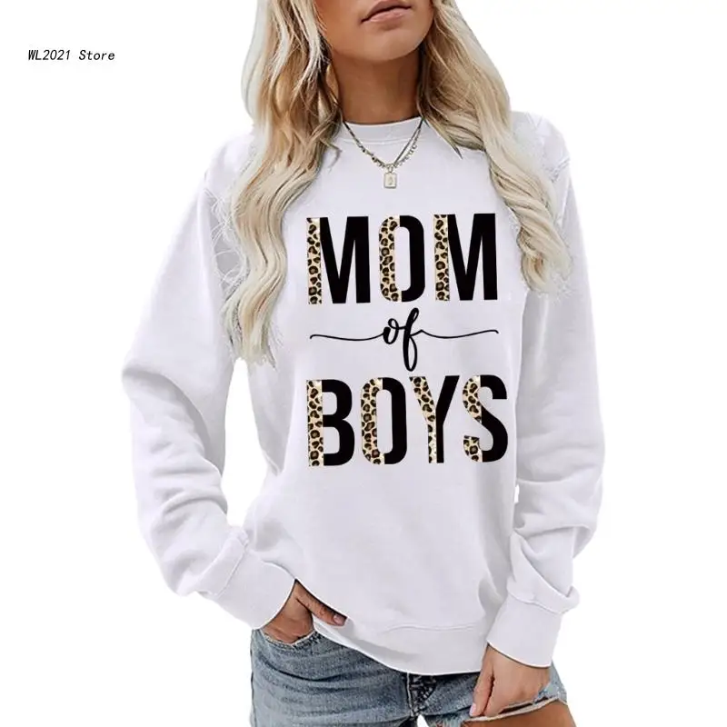 Women Fall Sweatshirt Mom of Boy Leopard Letter Graphic Pullover Top Mothers Day
Women Fall Sweatshirt Mom of Boy Leopard Letter Graphic Pullover Top Mothers Day
