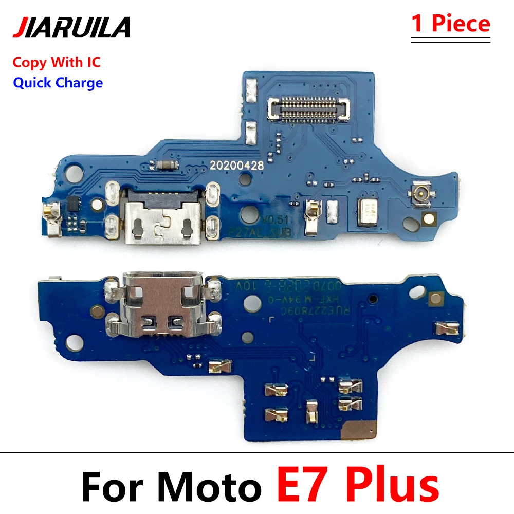 Плата разъема зарядного порта E6 Plus с полным гибким кабелем ИС для Moto E7 One Macro Fusion
