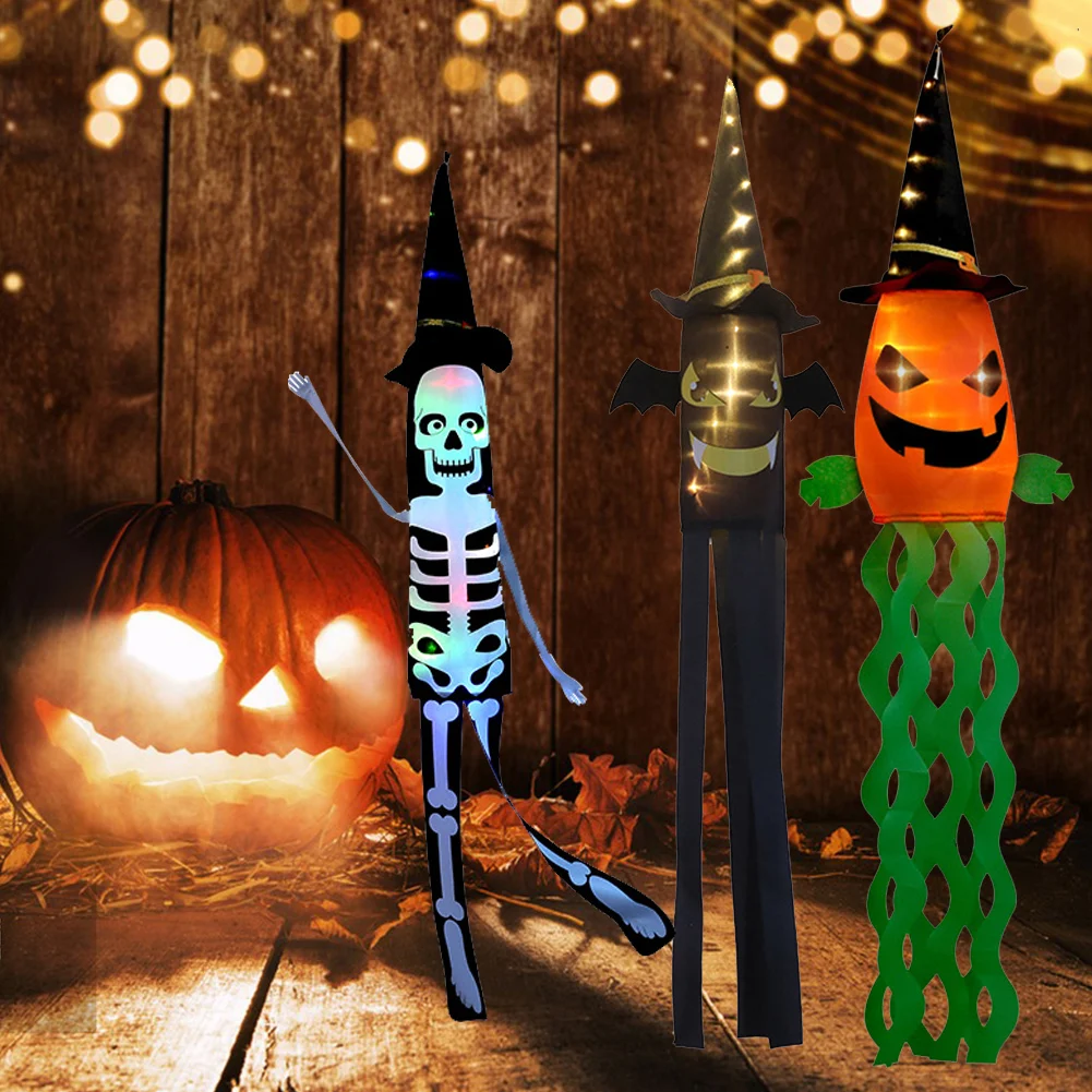 Halloween Hanging Windsock LED Light Skeleton Pumpkin Bat Ghost Flag Wind Socks Outdoor Spooky Decor Party Supplies
Halloween Hanging Windsock LED Light Skeleton Pumpkin Bat Ghost Flag Wind Socks Outdoor Spooky Decor Party Supplies