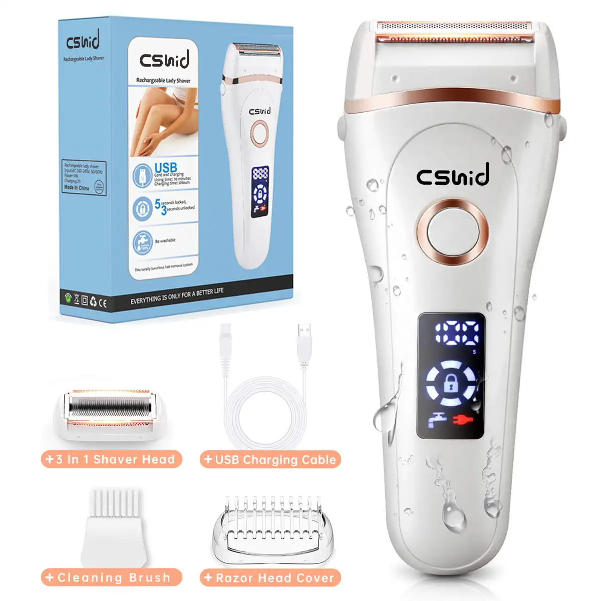 3 IN 1 Women Electric Shaver, Painless Lady Razor Waterproof Wet & Dry, USB Rechargeable Low Noise Body Hair Remover Epilator Bi
3 IN 1 Women Electric Shaver, Painless Lady Razor Waterproof Wet & Dry, USB Rechargeable Low Noise Body Hair Remover Epilator Bi