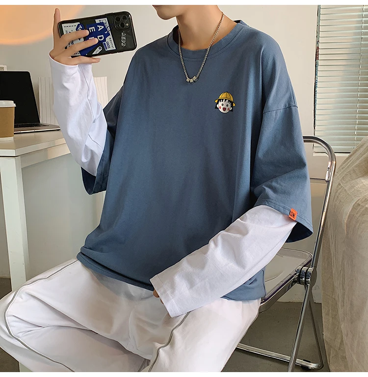 GG0358 Fake two long sleeve T-shirts, trendy ins fashion brand sweater, fall versatile loose high street shirt
GG0358 Fake two long sleeve T-shirts, trendy ins fashion brand sweater, fall versatile loose high street shirt