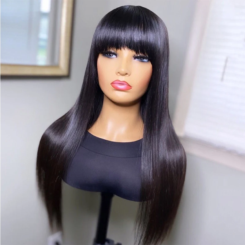 26 inch Long Straight Wig With Bangs Synthetic Machine Wig Natural Black Hair Wig For Women Heat Resistant Fiber
26 inch Long Straight Wig With Bangs Synthetic Machine Wig Natural Black Hair Wig For Women Heat Resistant Fiber