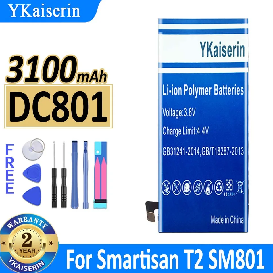 

Аккумулятор ykaisсеребрин 3100 мАч DC801 для Smartisan T2 SM801 Bateria