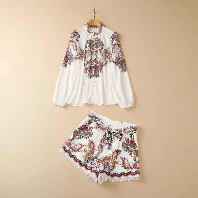 Женская одежда в европейском и американском стиле, новинка весны 2023, рубашка с длинным рукавом и винтажным принтом, шорты с поясом, модный костюм
Женская одежда в европейском и американском стиле, новинка весны 2023, рубашка с длинным рукавом и винтажным принтом, шорты с поясом, модный костюм