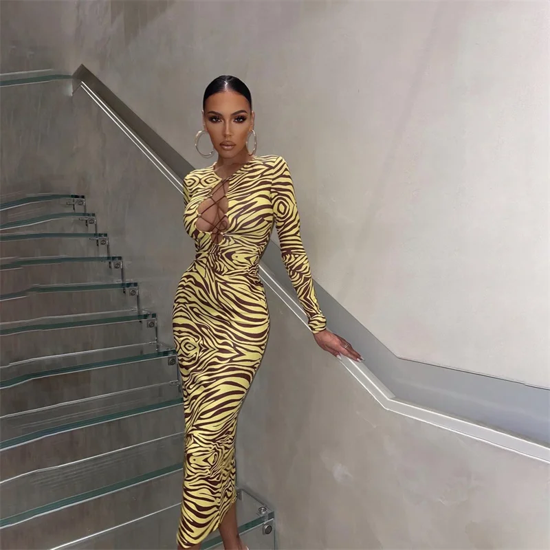 Autumn Street Print Dresses For Women 2022 Hollow Out Bandage Long Sleeve Maxi Dress Female Striped Bodycon Long Dress
Autumn Street Print Dresses For Women 2022 Hollow Out Bandage Long Sleeve Maxi Dress Female Striped Bodycon Long Dress