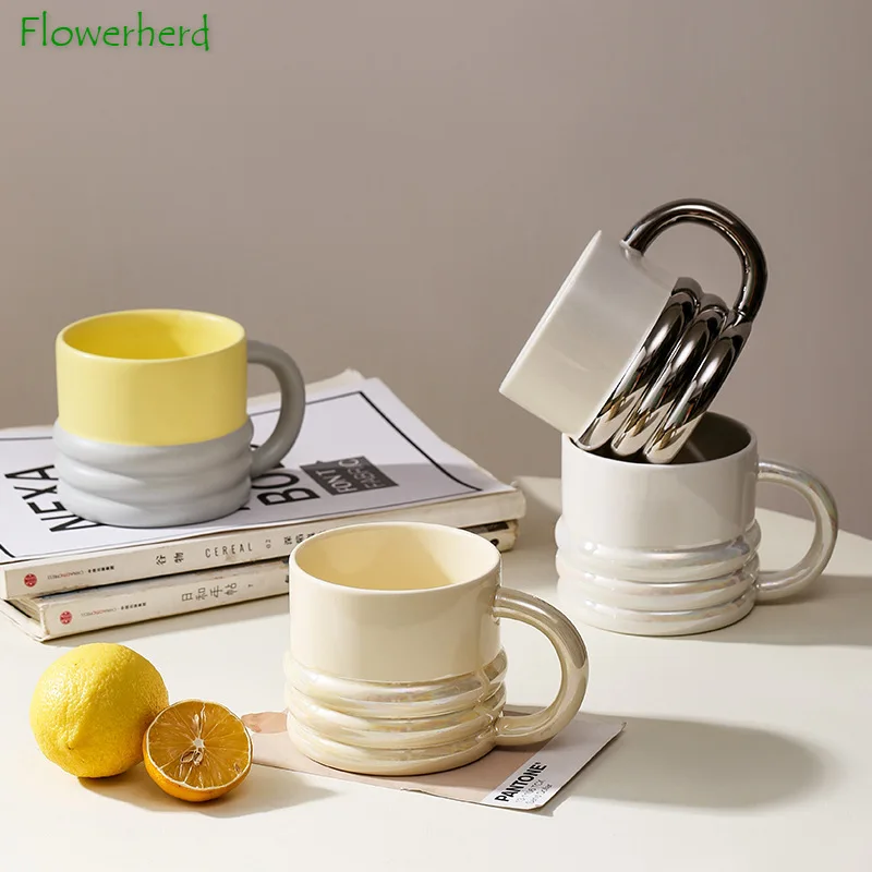 Nordic Electroplating Ceramic Coffee Mug Creative Colorful Home Coffee Cup with Handle Couple Coffee Drinking Cup Gift Water Cup
Nordic Electroplating Ceramic Coffee Mug Creative Colorful Home Coffee Cup with Handle Couple Coffee Drinking Cup Gift Water Cup