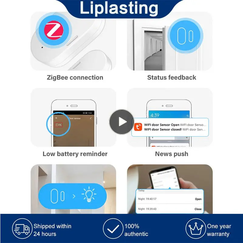 

Магнитный датчик для дверей и окон, детекторы для умного дома в режиме реального времени, беспроводные смарт-сигналы безопасности Alexa, удаленный мониторинг Zigbee