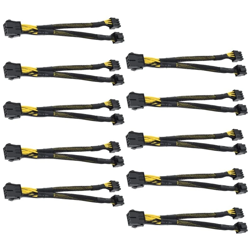 

10PCS 8Pin Mining Cable, GPU Power Cable for Bitcoin Mining, VGA 8 Pin Female to 8Pin (6+2) Male, Pcie Splitter Cable