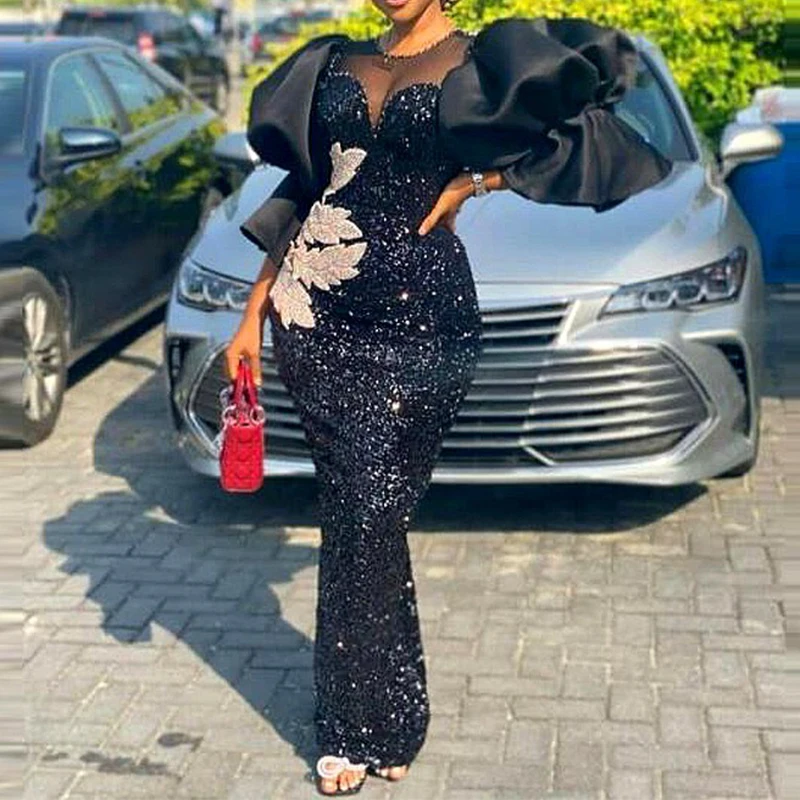 2022 Sexy Mermaid Prom Dress Long Sleeves Ruffles With Lace Appliques Evening Gowns Party Dress For Womens Robe De Soirée
2022 Sexy Mermaid Prom Dress Long Sleeves Ruffles With Lace Appliques Evening Gowns Party Dress For Womens Robe De Soirée