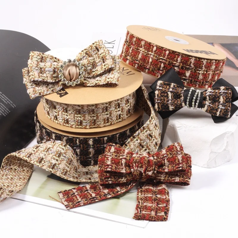 Winter Woven Gold Tweed Ribbon Cotton Tape Christmas Decorations DIY Hair Accessories Crosage Handmade Crafts 25mm 38mm 50mm
Winter Woven Gold Tweed Ribbon Cotton Tape Christmas Decorations DIY Hair Accessories Crosage Handmade Crafts 25mm 38mm 50mm