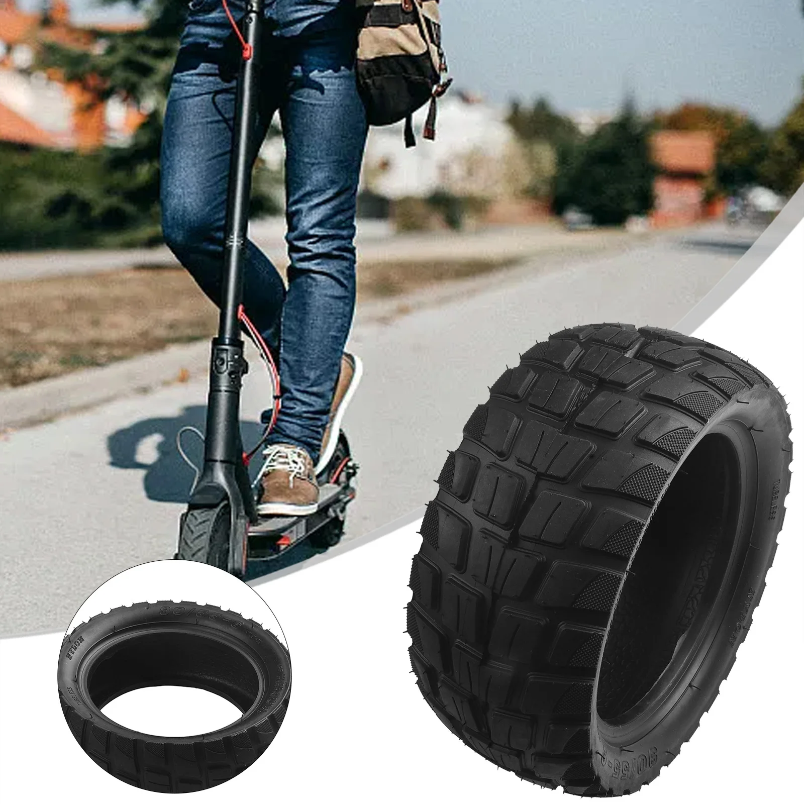 Electric Scooter Tubeless Tyre 90/55-6 Black Rubber Thickened 10 Inch Cycling Accessories For Electric Scooter
Electric Scooter Tubeless Tyre 90/55-6 Black Rubber Thickened 10 Inch Cycling Accessories For Electric Scooter