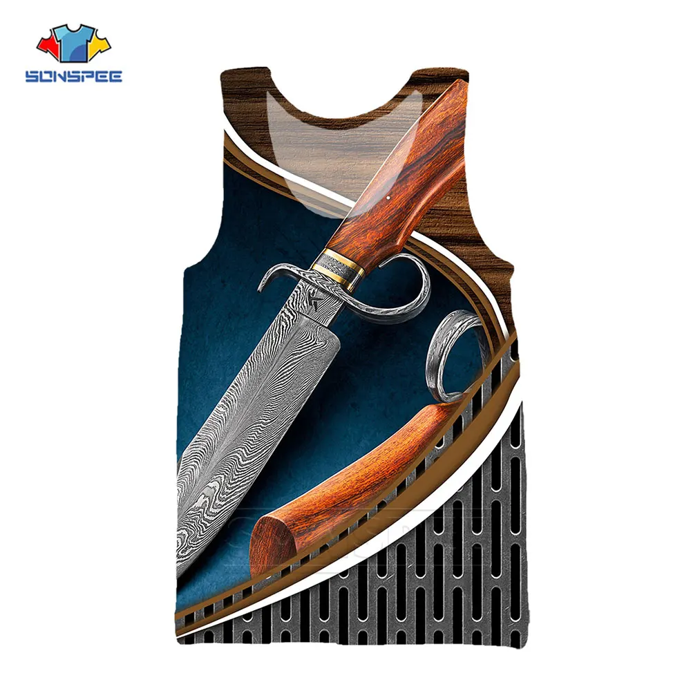 SONSPEE Men's Vest Trend Design Tableware Knife Chef 3D Print Summer Casual Bodybuilding Gym Muscle Fitness Sleeveless Tank Top
SONSPEE Men's Vest Trend Design Tableware Knife Chef 3D Print Summer Casual Bodybuilding Gym Muscle Fitness Sleeveless Tank Top