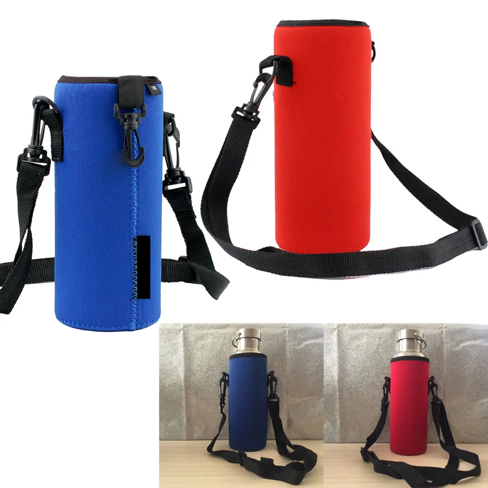 

Water Bottle Cover Bag Pouch With Adjustable Straps Neoprene Water Pouch Holder Shoulder Strap 1000ml Bottle Carrier Insulat Bag