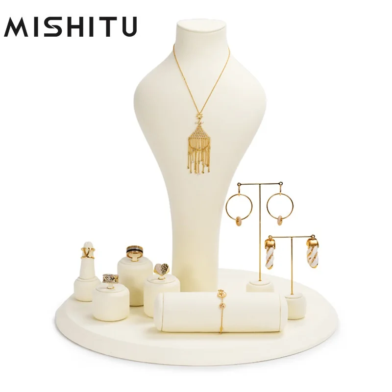 MISHITU Beige Jewelry Display Stand for Ring Earrings Necklace Jewelry Accessories with Metal Microfiber Showing Shelf
MISHITU Beige Jewelry Display Stand for Ring Earrings Necklace Jewelry Accessories with Metal Microfiber Showing Shelf