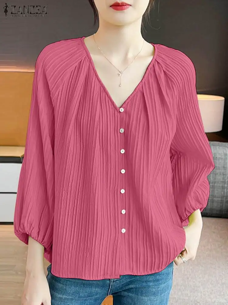 ZANZEA Fashion Tunic Tops Woman Casual Solid Blouse Female Long Sleeve V-Neck Blusas Mujer Elegant Beach Chemise Oversized 2023
ZANZEA Fashion Tunic Tops Woman Casual Solid Blouse Female Long Sleeve V-Neck Blusas Mujer Elegant Beach Chemise Oversized 2023