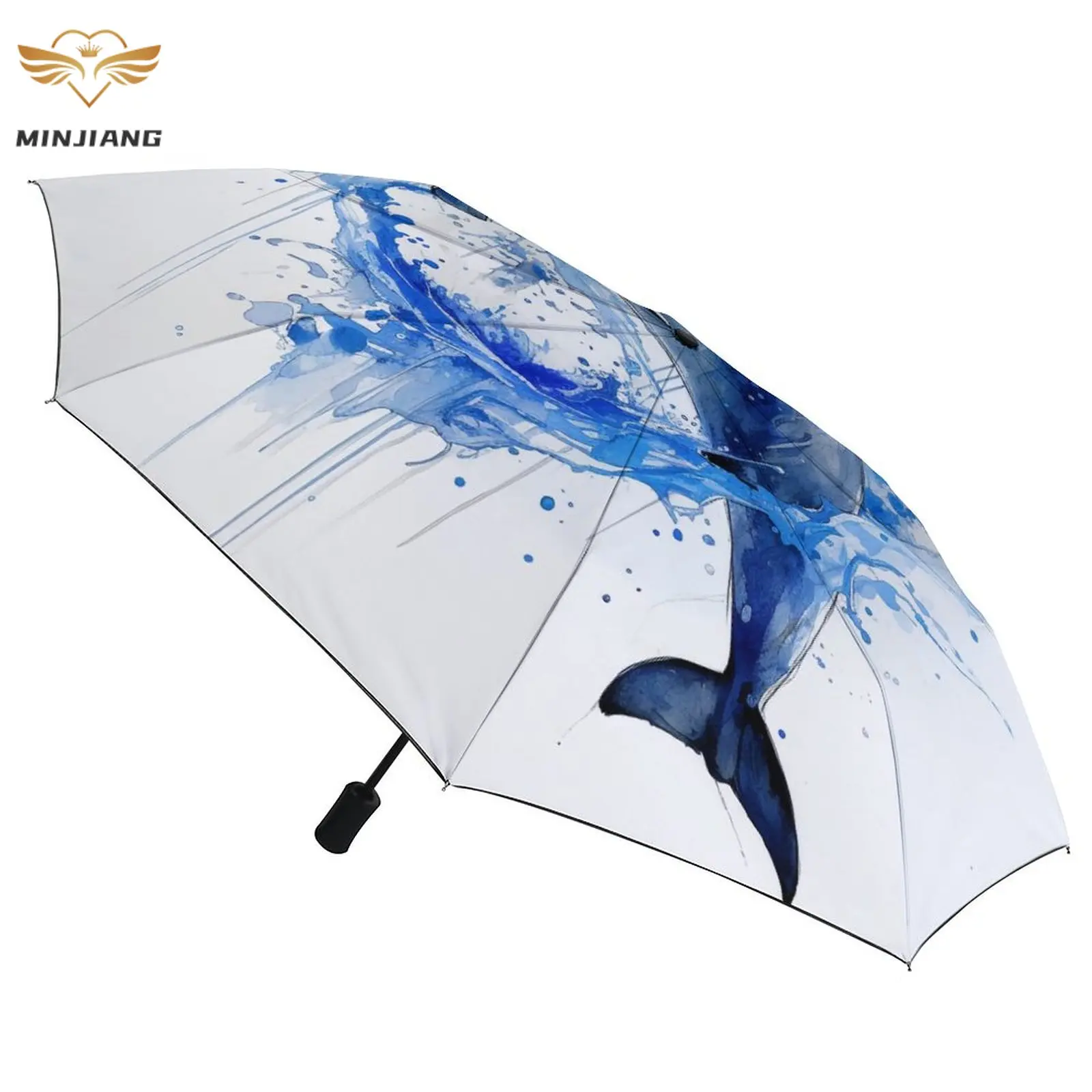Dolphin 3 Fold Auto Umbrella Ink Drawing Portable Umbrella Wind Resistant Black Coat Umbrellas for Men Women
Dolphin 3 Fold Auto Umbrella Ink Drawing Portable Umbrella Wind Resistant Black Coat Umbrellas for Men Women