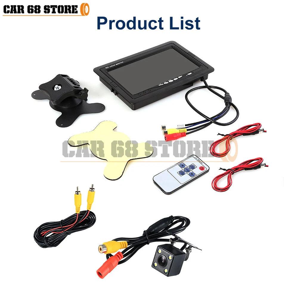 Car Wireless 7 inch Car Monitor Screen Rear View Camera For Truck Bus RV Trailer Excavator Rearview Image 12V-24V Display
Car Wireless 7 inch Car Monitor Screen Rear View Camera For Truck Bus RV Trailer Excavator Rearview Image 12V-24V Display
