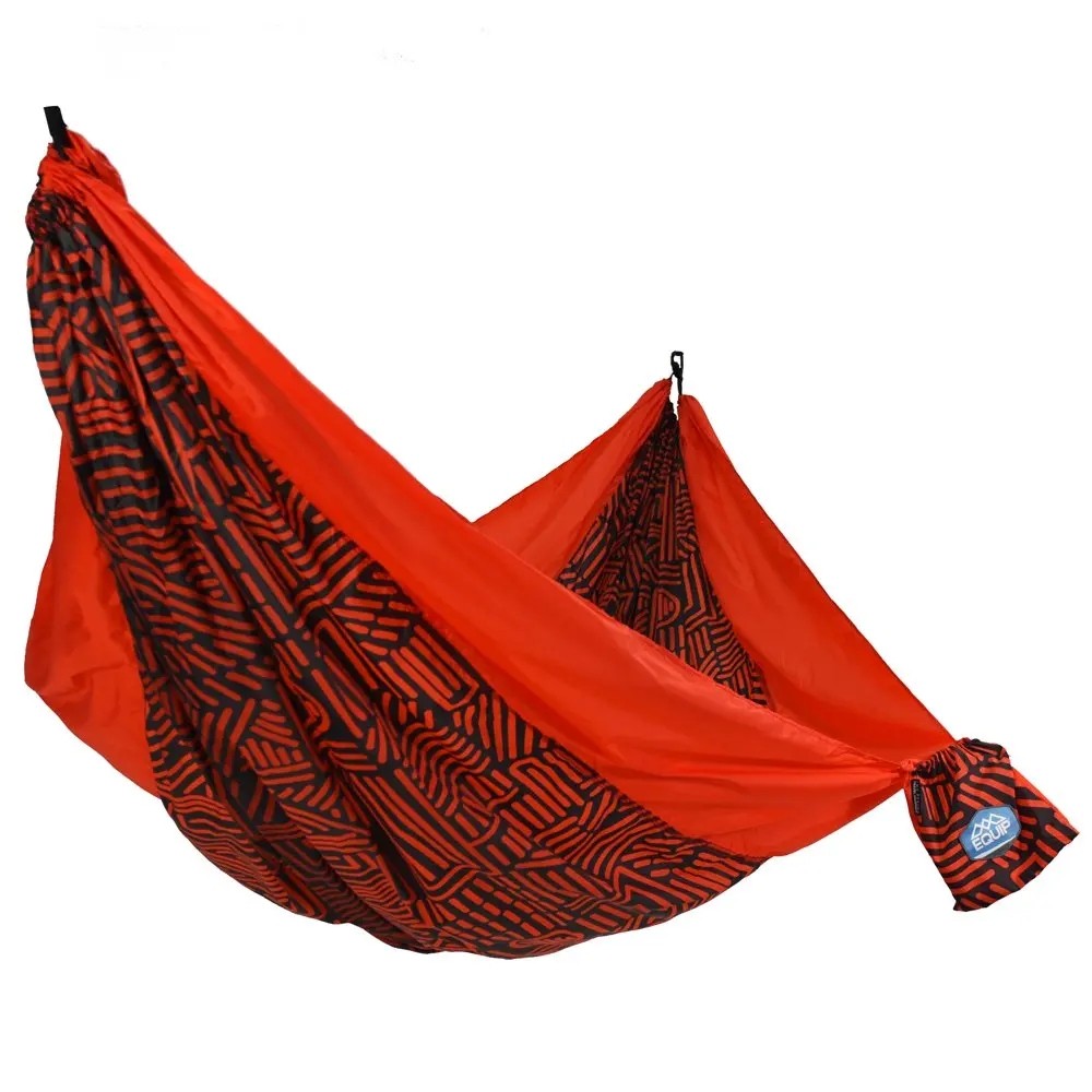 Nylon Camping Travel Hammock, 1 Person, and Black Dark and Hot Print, Size 116" L x 59" W
Nylon Camping Travel Hammock, 1 Person, and Black Dark and Hot Print, Size 116" L x 59" W
