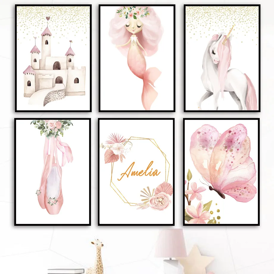 Pink Mermaid Princess Unicorn Castle Rainbow Wall Art Print Canvas Painting Nordic Poster Wall Pictures Girl Baby Kid Room Decor
Pink Mermaid Princess Unicorn Castle Rainbow Wall Art Print Canvas Painting Nordic Poster Wall Pictures Girl Baby Kid Room Decor