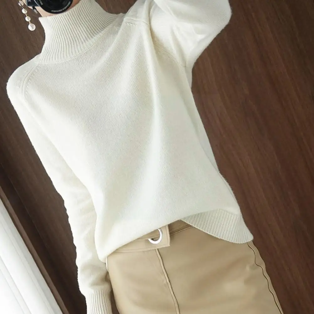 Ladies Pullover Sweater Autumn And Winter Sweater Half Bottoming Color Loose Neck Wild Large Knit High Shirt Wool Size B2g4 
Ladies Pullover Sweater Autumn And Winter Sweater Half Bottoming Color Loose Neck Wild Large Knit High Shirt Wool Size B2g4