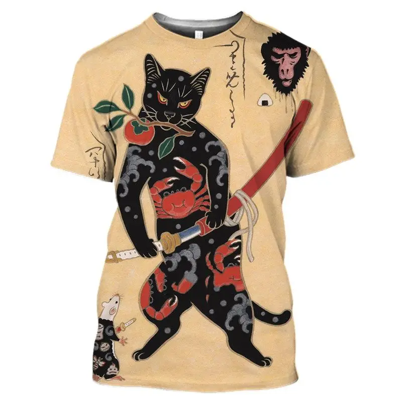 2022 Retro T-shirt Men Women Samurai Cat Tattoo Shirt For Men 3d Print Cool Classic Art Shirt For Summer Round Collar Tops Tees
2022 Retro T-shirt Men Women Samurai Cat Tattoo Shirt For Men 3d Print Cool Classic Art Shirt For Summer Round Collar Tops Tees
